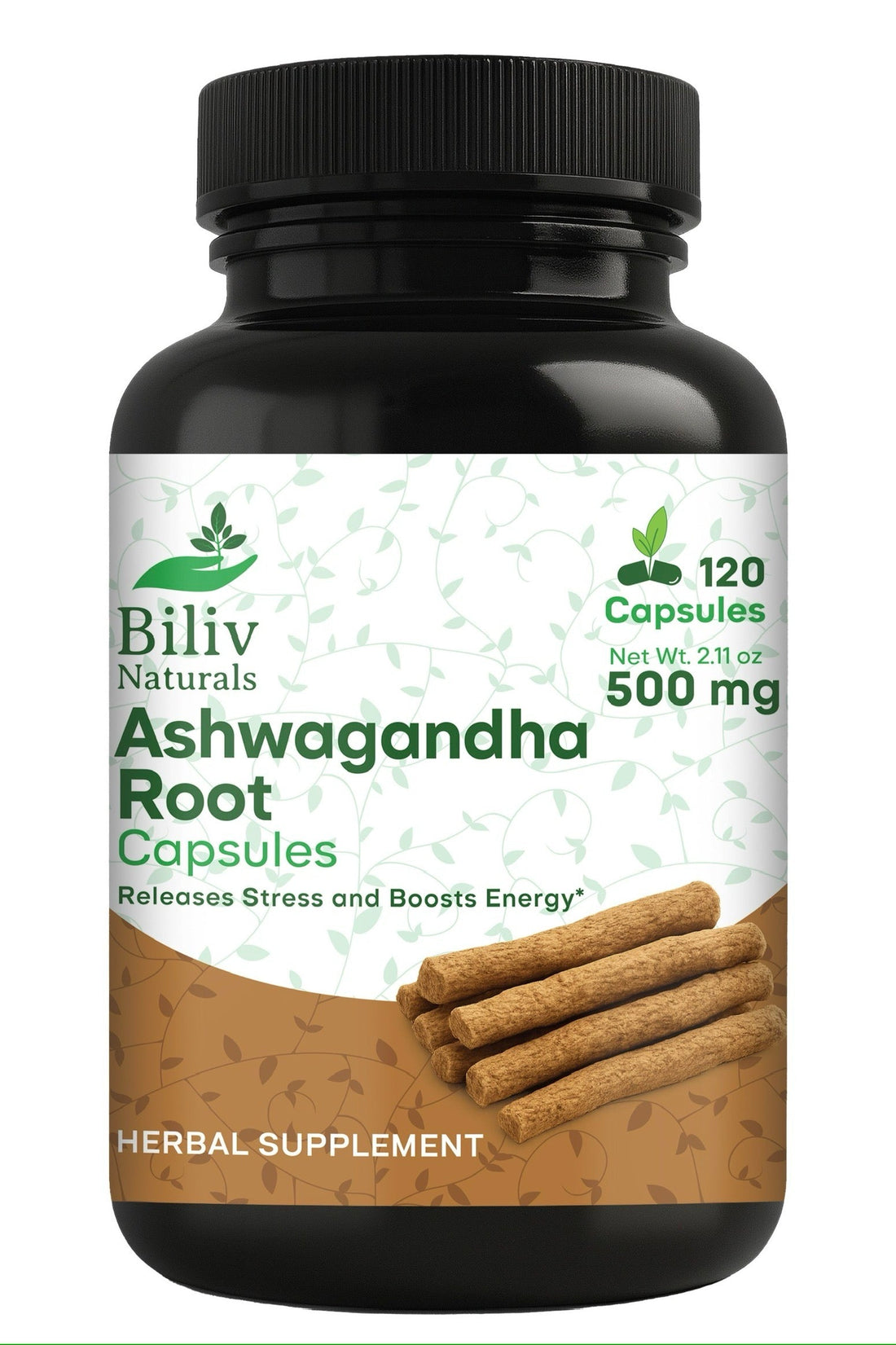 Biliv Naturals Ashwagandha Root Capsules bottle for an ashwagandha dosage and timing article