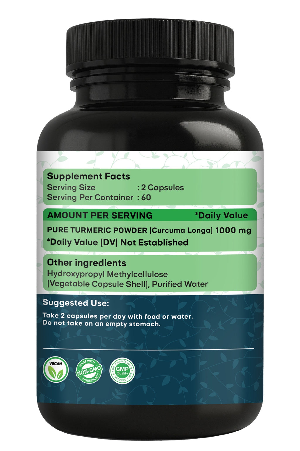 Turmeric Capsules — 1000 mg Per Serving, 120 Count