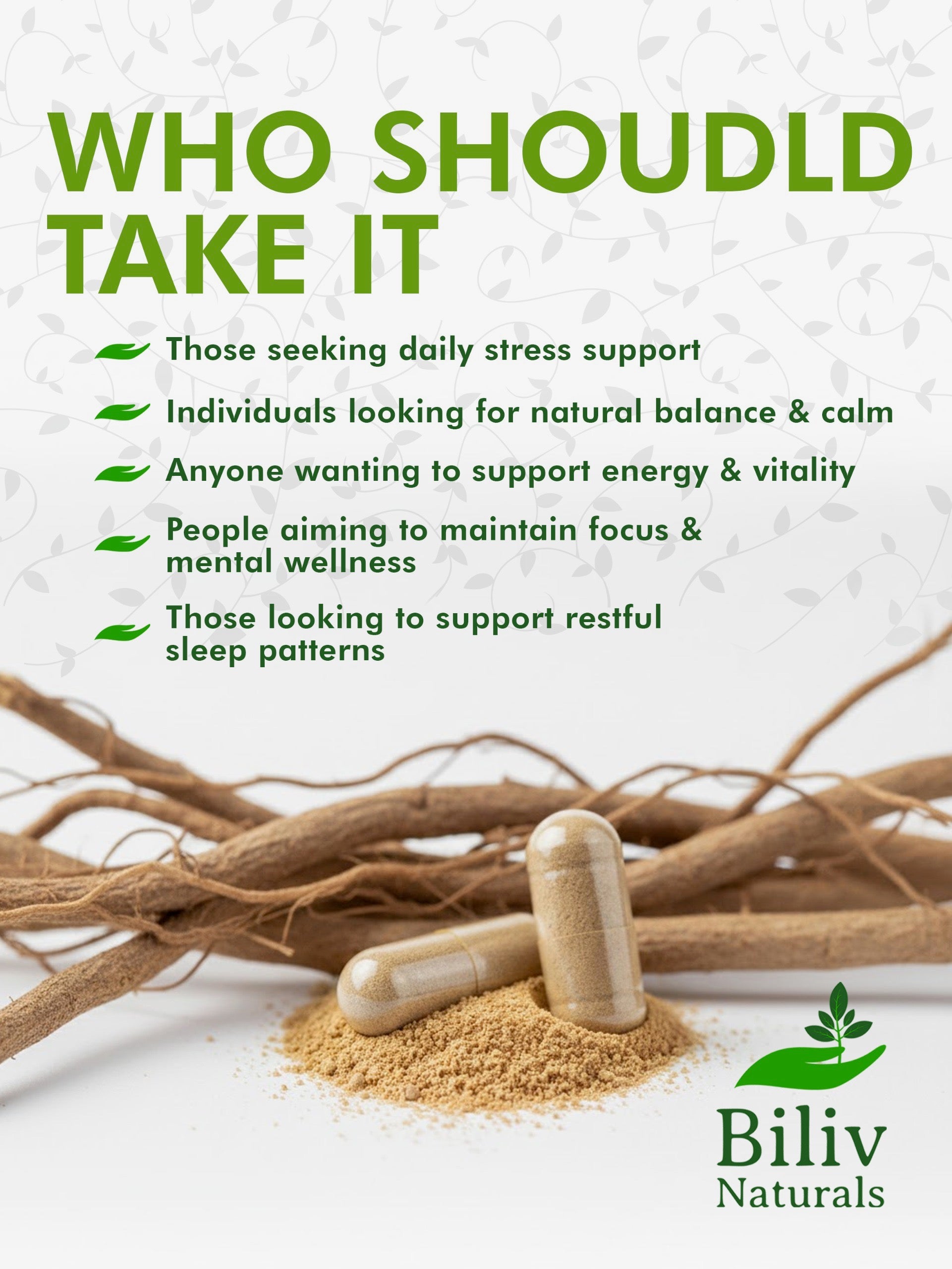 Ashwagandha Root Capsules — 1000 mg Per Serving, 120 Count
