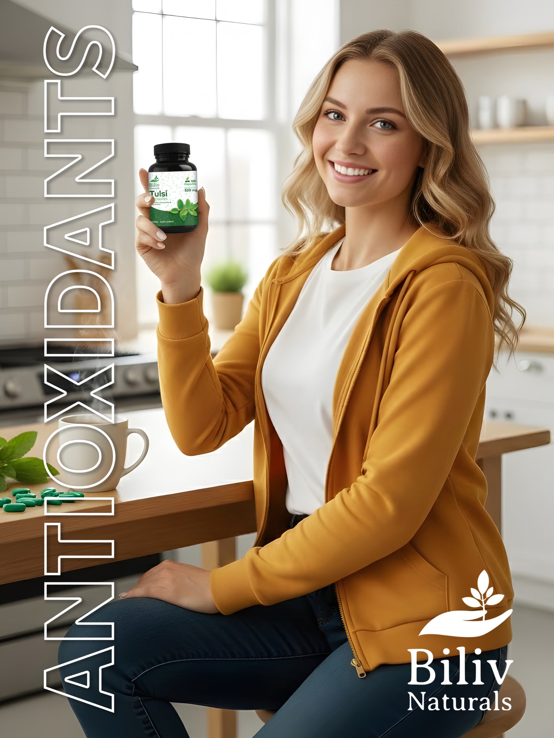 Tulsi (Holy Basil) Capsules — 1000 mg Per Serving, 120 Count